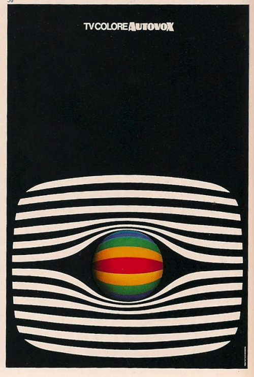 Ettore Vitale, poster for Autovox Color TV, from Graphis 1975. Source