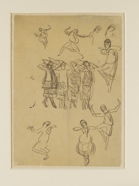 Sheet showing preliminary sketches of the Danse Sacrale from Le Sacre du Printemps, by Valentine Gro
