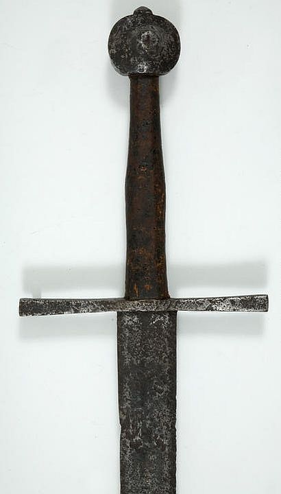 art-of-swords:Hand-and-a-half SwordDated: circa 1250 — 1350Place of Origin: GermanyMedium: steel, co