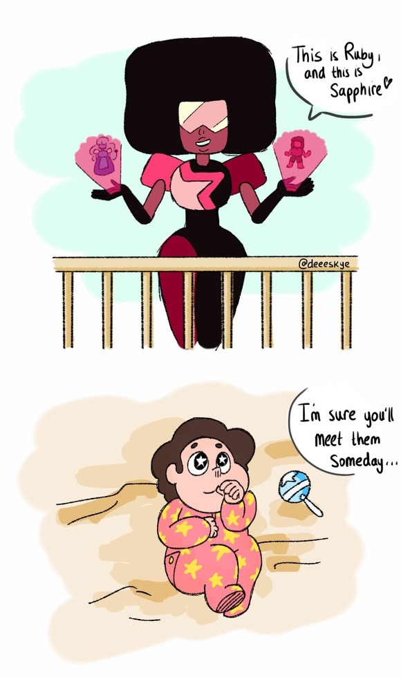 deeeskye:  I wonder if Garnet showed Steven a hologram of Ruby and Sapphire when