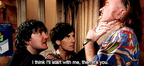 saxifraga-x-urbium: theheroheart: Black Books - 3x2: Moo-Ma and Moo-Pa this is my workplace, 4.30am 