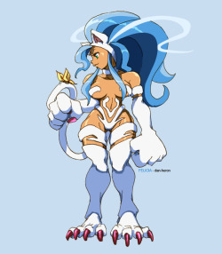 Dan-Heron:colors For An Old Pic Of Darkstalkers’ Felicia. I Remember  Drawing Her