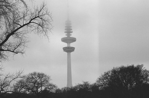 Wandering in a Cloud Heinrich Hertz Tower, Hamburg GermanyCanon AE-1/ 35mm Ilford Black and White Fi