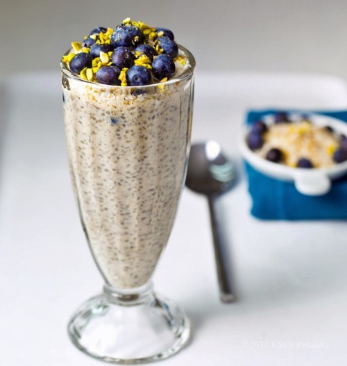 Super-Blueberry Toasted-Coconut Chia Pudding Parfaits with Pistachios…RECIPE