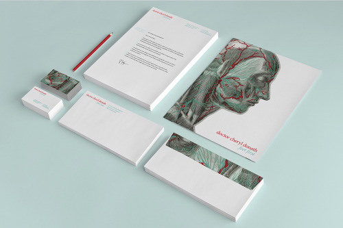 Brand re-fresh for a podiatry clinic with contemporary use of 18th century anatomical illustrations,
