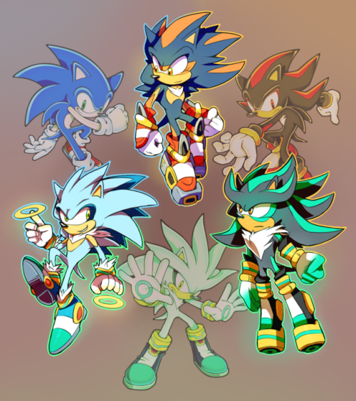 cylent-nite:



(Top) Shadow + Sonic= Surge the Hedgehog!(Left) Sonic + Silver = Shimmer the Hedgehog!(Right) Silver + Shadow = Salvatus the Hedgehog!—Did this as a bit of a design exercise of sorts. Was going to do a proper hexafusion meme, but I got too lazy to think of a tri-fusion design lol. I may do that later on, but for now enjoy these simple mashups!




They look awesome #shadow the hedgehog #sth #sonic the hedgehog  #silver the hedgehog #sonic fusion