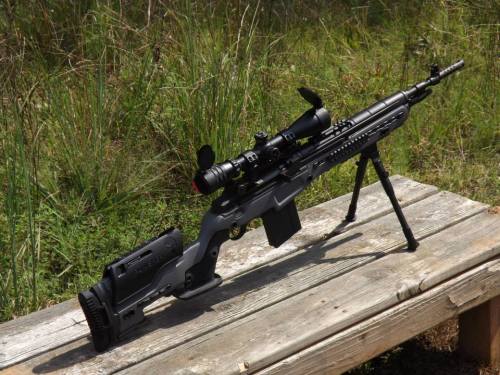 gunrunnerhell:JAE-100 G3Current generation JAE-100 chassis installed on a Springfield Armory M1A Sco