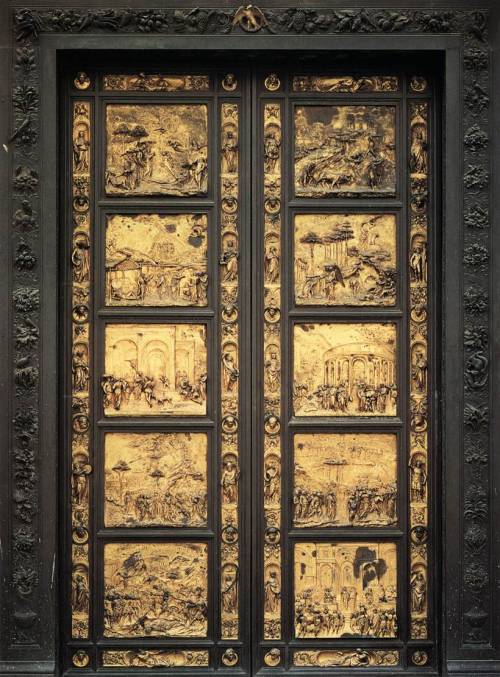 artaddictsanonymous:Lorenzo Ghiberti, Gates of Paradise (East Doors) for the Baptistery of San Giova