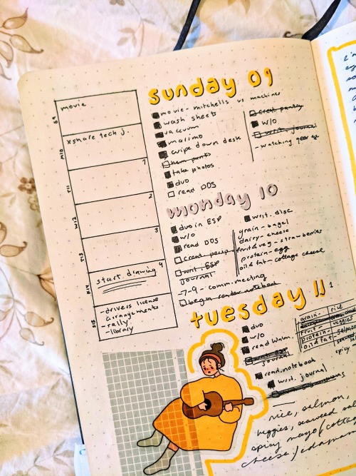 lantern-academia:05.15.2021 - an early may spread with some bright yellows and cozy stickers! really
