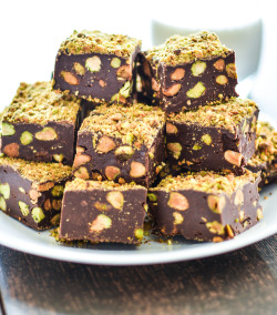 do-not-touch-my-food:  Dark Chocolate Fudge with Pistachios  Ooooh you might like :)