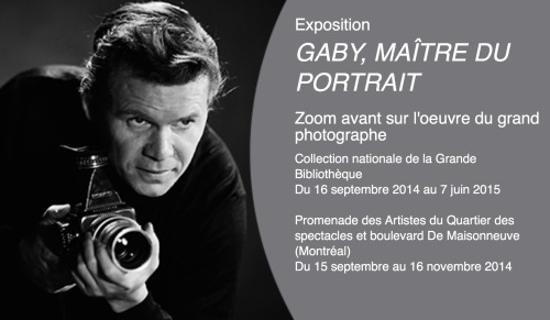 EXPOSITION DE PHOTOS GABRIEL DESMARAIS (GABY)
Contrairement au maire de Montréal, je suis plutôt déçu de l'exposition en hommage au grand photographe qu'était Gaby et que présente la Grande Bibliothèque du Québec jusqu'en juin 2015 à...