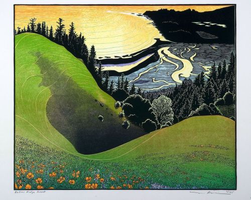 lilacsinthedooryard:Tom Killion (United States b 1957)Bolinas Ridge Sunset 2009