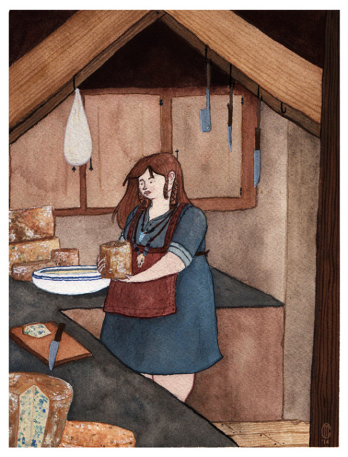 Dairy Witch, 8&rsquo;&lsquo;x10&rsquo;&rsquo;, Gouache on paper, 2014My piece for The Blue Show bein