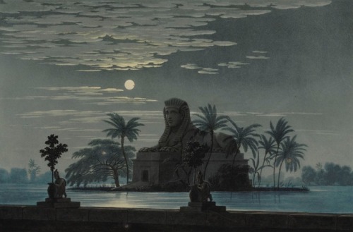 songesoleil:Decoration zu der Oper : Die Zauberflöte.Art by Karl Friedrich Schinkel.(1781-1841).