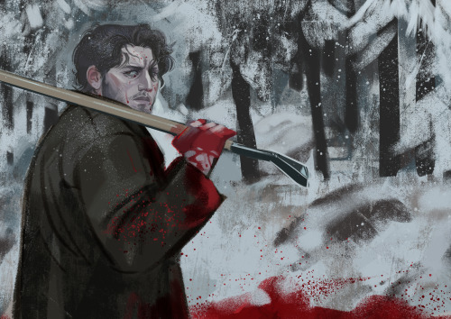 clickbaitcowboy:cooldown painting of the night: my EV!dean taking care of some corpses in the woods 