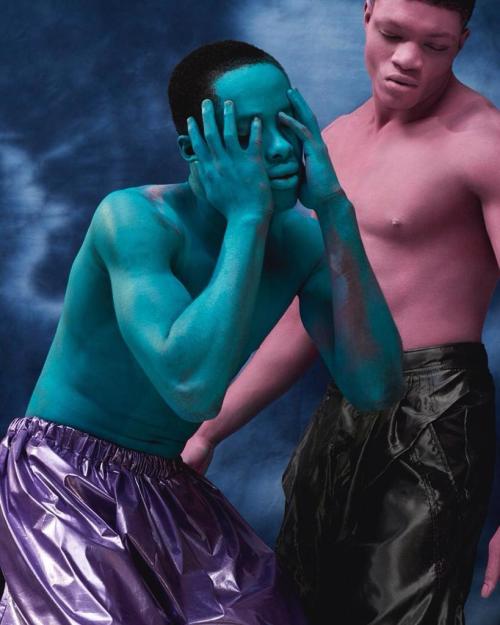 black-boys:Joseph Mensah and Dimeji Jose by Daniel Sannwald | Noon Magazine #5Styling by Simon Foxto