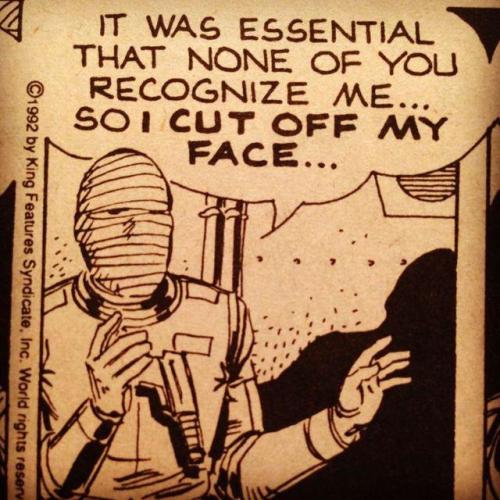 outofcontext-comics: No Face The image is a single panel of a comic book presented out of context. I