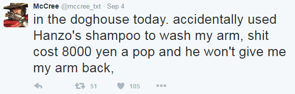 killer-ending:  i’m gonna need everyone to follow @mccree_txt on twitter because