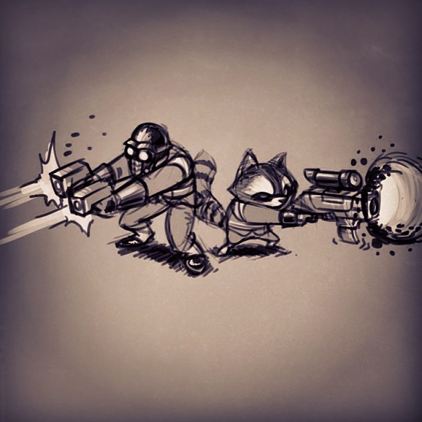 mikevdesign:  #starlord &amp; #rocketraccoon. Yeah I dunno who they are either.