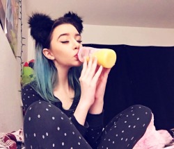 noniemonster:  sometimes after a tough day all you need is your sippy cup and your stuffie 