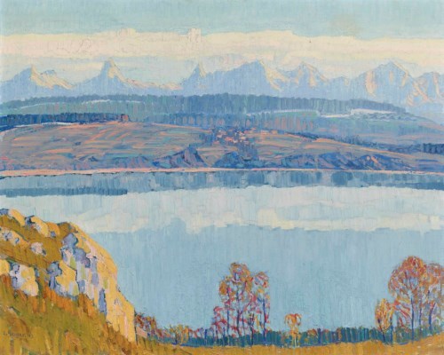 ERNST SAMUEL GEIGER (1876-1965)Bielersee mit Blick auf Berner Alpen, 1913Christie’s