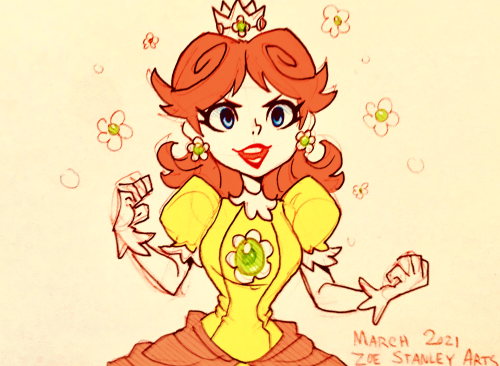Princess Daisy and Peach doodles