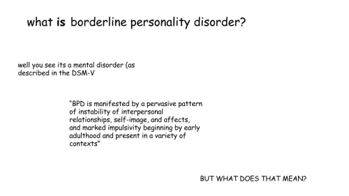 johnnyd2:  amberrosesshavedhead:  tyrannyoftheurgent:  durindwarf:      Thank you for taking the time to read this!!! I used the Diagnostic and Statistical Manual of Mental Disorders Fifth Edition to get my information, as well as personal experience