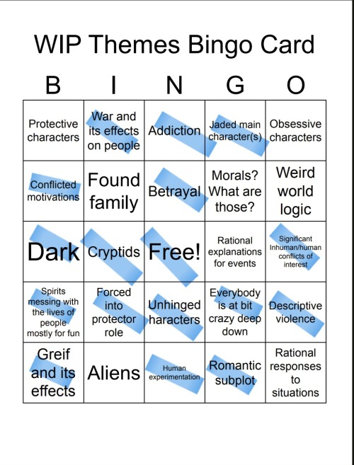 WIP Themes Bingo Tag Game 