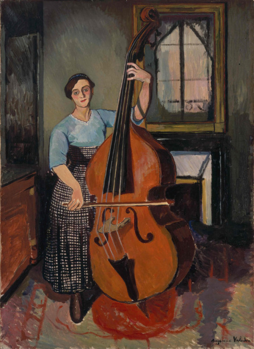 Woman with a Double Bass, 1908, Suzanne ValadonMedium: oil,canvas