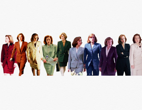 peggyscarters:  A Rainbow of Pantsuits: Dana Scully Edition 