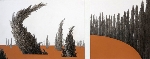 exhibition-ism:Ming Jung-Yeon&rsquo;s india ink landscapes are anything but normal. 