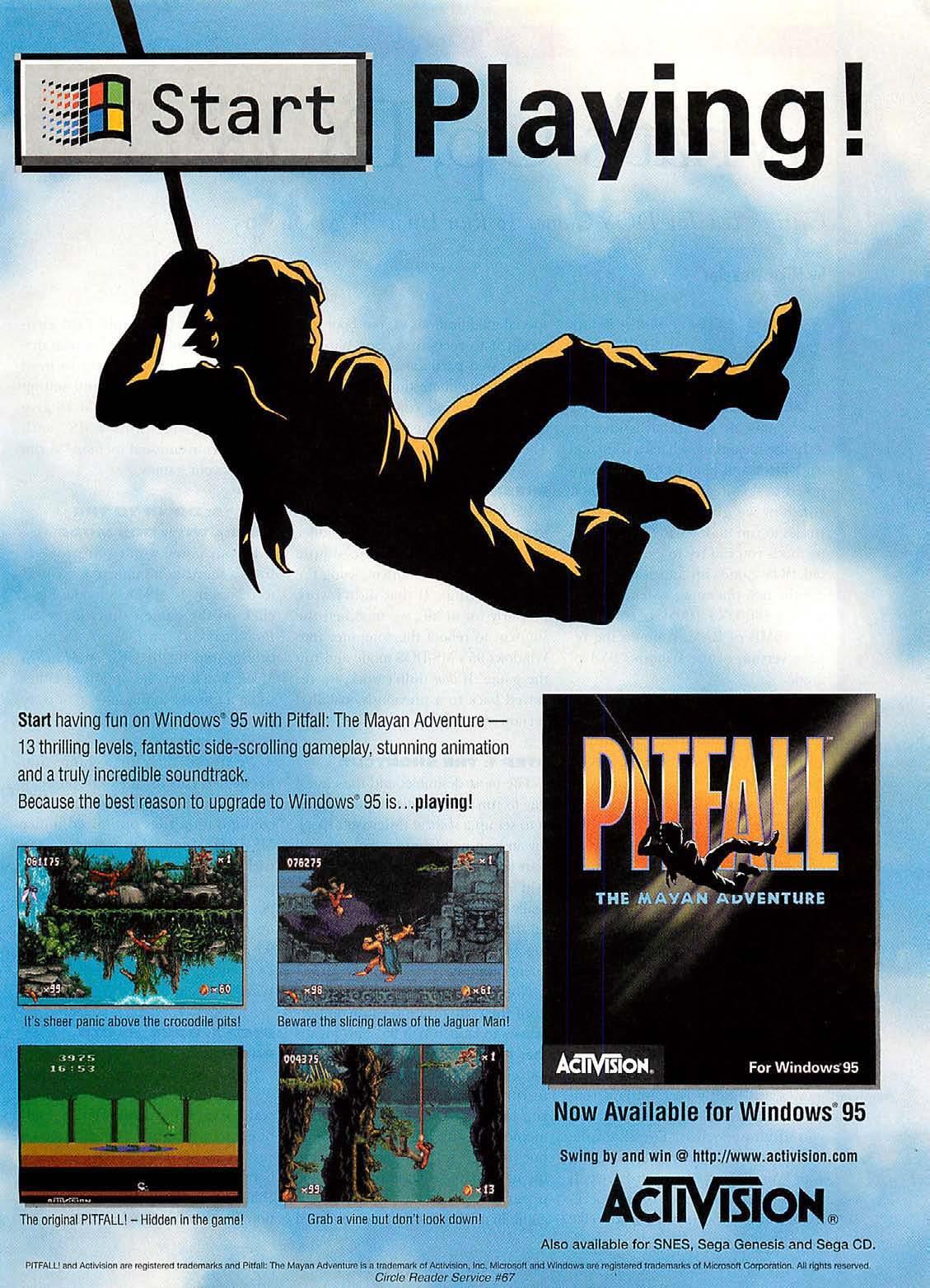 “Pitfall: The Mayan Adventure” [PC]
• Computer Gaming World, October 1995 (#135)
• Scanned by CGW Museum
• I once had a compilation disc that had the demo version of this game!