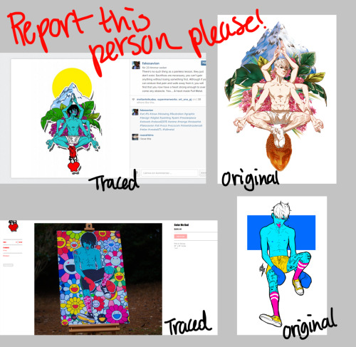 1mk: PLEASE HELP ME REPORT THIS PERSON!!Sorry for the long post, but I need you guys to help me out.  This person has been tracing/copying not only mine but several other artists’ artwork. They’ve been selling traced/copied art on their bigcartel