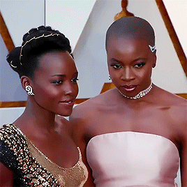 myfriendamy:  Danai Gurira and Lupita Nyong’o on the red carpet at the 2018 Academy