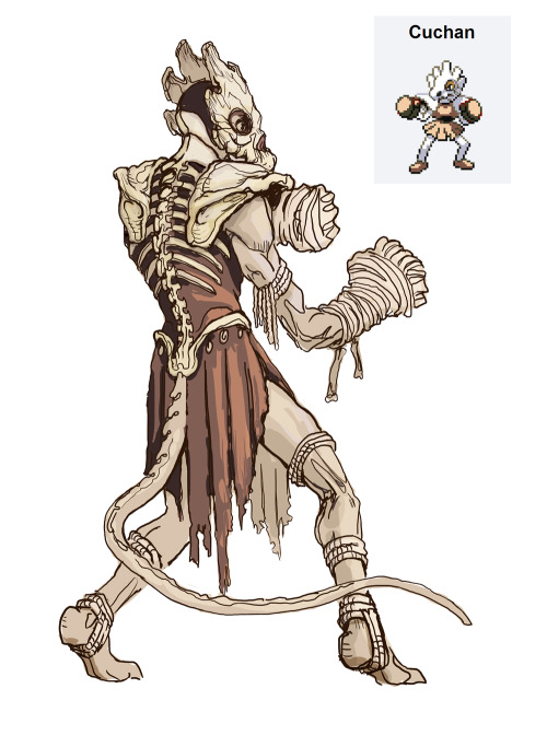 steampoweredrocket:  gyodragon:  Cubone + Hitmonchani just had to draw this guy!!  This is literally one of he best character designs I’ve ever seen. 