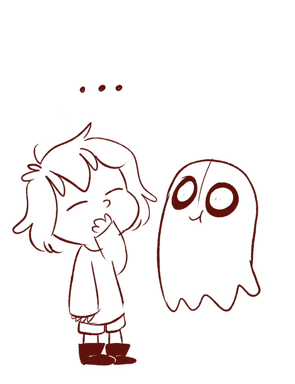 mudkipful:  doodled some Napstasmol (younger version of napstablook by my friend)
