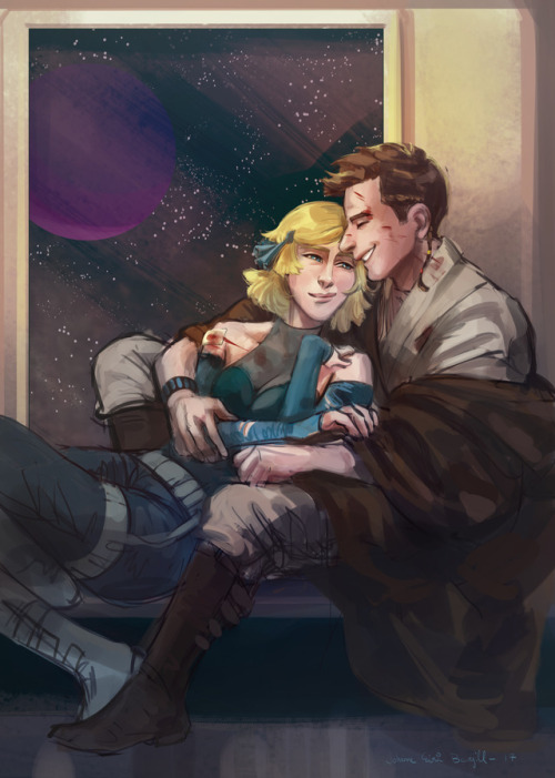 hollyoakhill:A commission of young Obi Wan and Satine for @obijuankenobiismyonlyhoI had lots of fun 