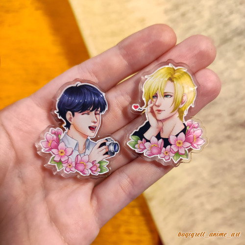 Banana Fish Acrylic pins are now available in my shop(Illustrations made by me ^^)My shop: HereMy IG