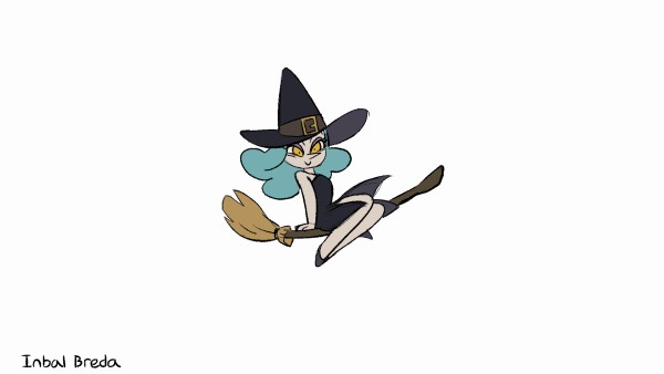 greyannis:  A witch gif for Halloween! With a pumpkin and all. Never celebrated it