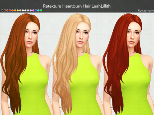 kotcatmeow: LeahLillith Heartburn Hair ClayifiedMesh by @leahlillith. Thank you so much!Standalone C