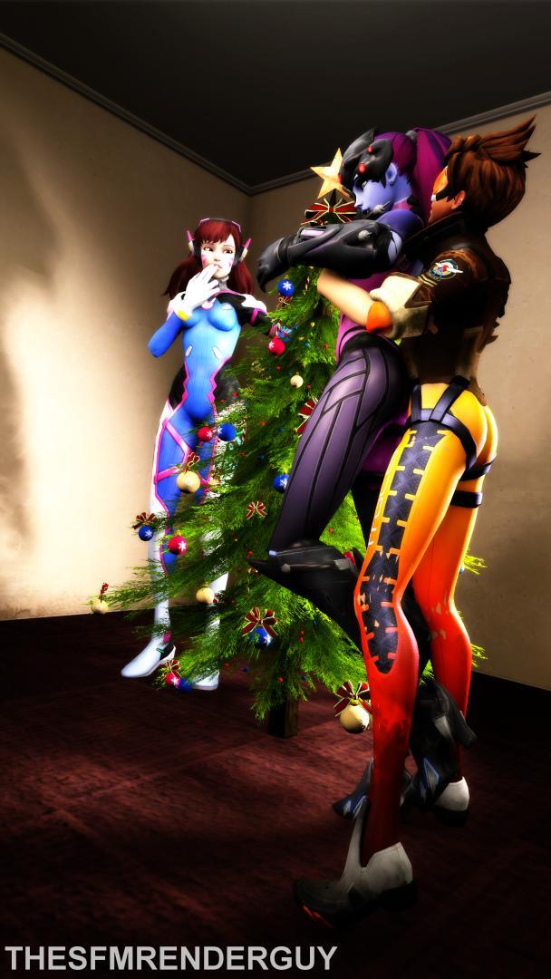 thesfmrenderguy:  Overwatch girls dressing a Christmas tree (Christmas special set)