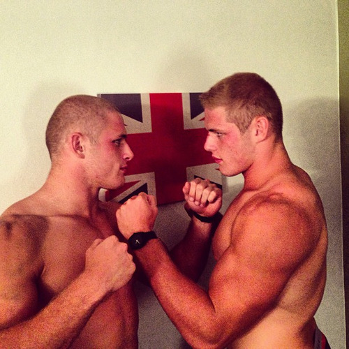 ksufraternitybrother:  Sexy Australians Twins: George and Tom Burgess     KSU-Frat Guy: Over 74,000 followers and 51,000 posts.Follow me at: ksufraternitybrother.tumblr.com