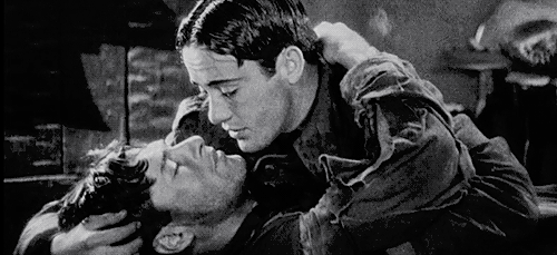 vintage-vistas:1927, Paramount Picture’s “WINGS” is released and becomes the First Motion Picture to show a same-sex kiss. Charles (Buddy) Rogers kisses good-bye his male friend Richard Arlen, as he slowly dies. Last photo shows the picture’s