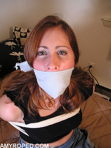 nowheretohide14:Amy and friend stuff gagged and over the mouth gagged. cool pics. Amy Roped