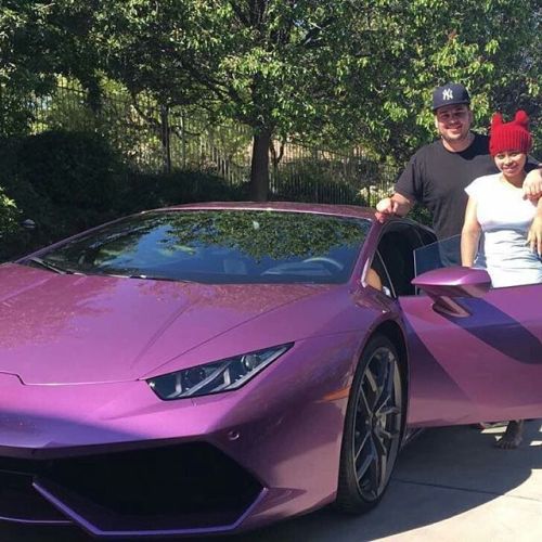 from @blacchyna - Thank you baby for my Huracan Lamborghini @robkardashian