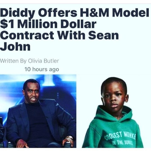 P Diddy is reportedly set to reach out to the little boy at the centre of the H&amp;M ads which have