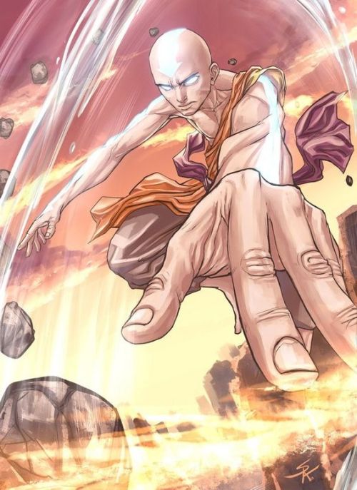 avatar-firelordzuko:Aang in Avatar State_Very beautiful artwork_