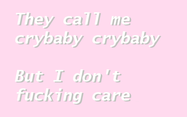pa-thetic: //crybaby crybaby, I laugh through my tears//