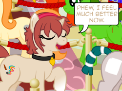 nopony-ask-mclovin:  Mod McFael: must… sleep….Anyway… Corel, who do you think you are? Pinkie?  XD Corel you sneaky goof &gt;w&lt;
