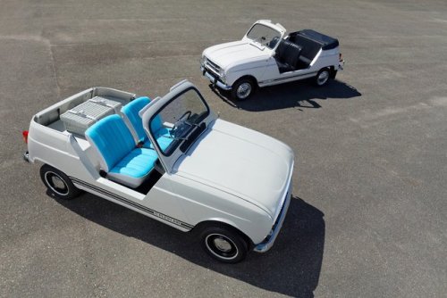 carsthatnevermadeitetc:  Renault e-Plein Air, 2019. An restomod electric version of the classic convertible Renault R4 e-Plein Air has been presented by  Renault Classic and Renault Design